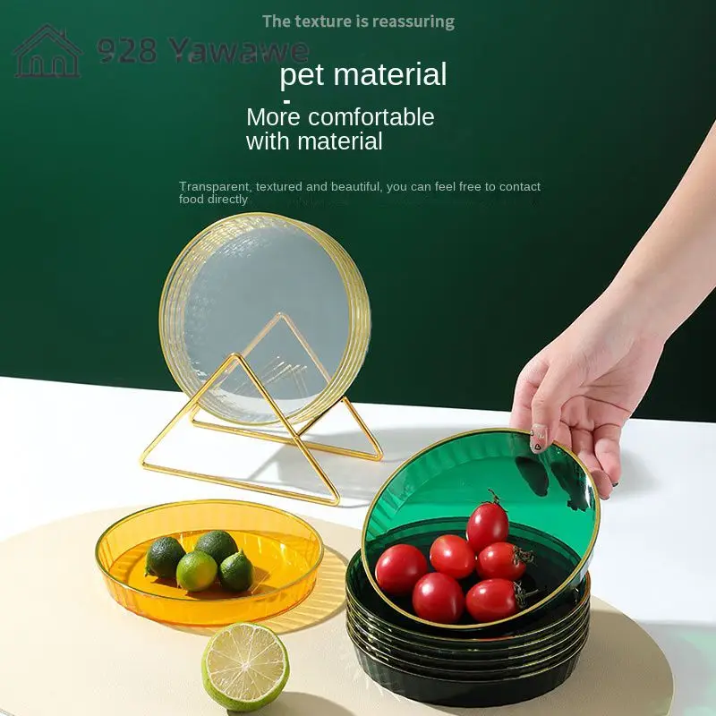 Dinner Dishes High Bottom To Store Plastic Material Household Transparent Kitchen Accessories Kitchen Gadgets Fruit Plate Pet