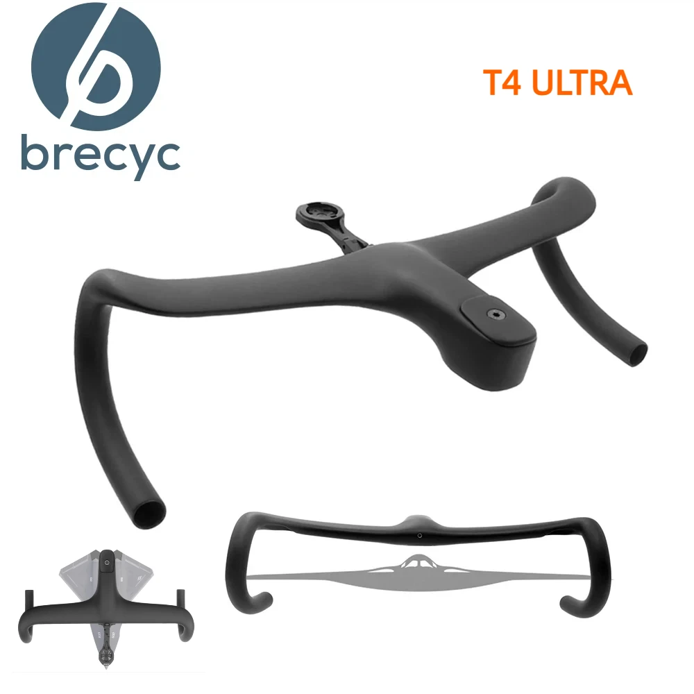 T4 ULTRA Rennrad Vollcarbon Internes Kabel Integriertes Fahrradlenker-Cockpit für 360 mm-380 mm mit Halterungsabstandshaltern