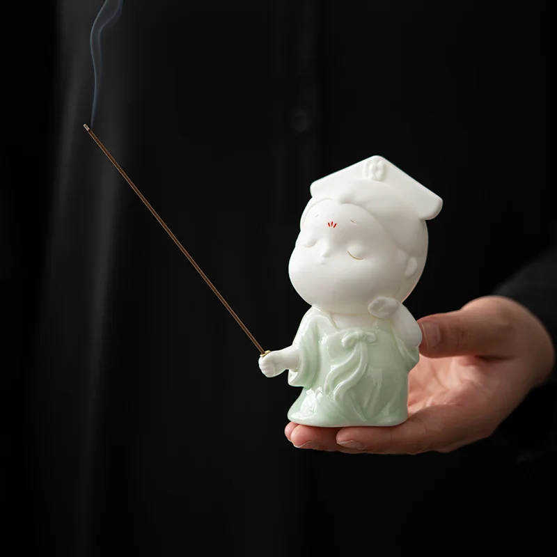 Cute Little Palace Maid Incense Burner Ornament New Chinese Style Ceramic Tang Dynasty Female Living Room Home