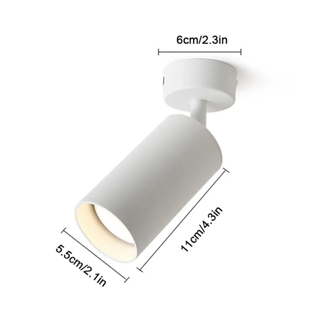Black White 5W GU10 Ceiling Spotlight Lamp Mini Monopoint Spot Light Metal Shade Adjustable Heads Wall Mount Lamps for Art Paint
