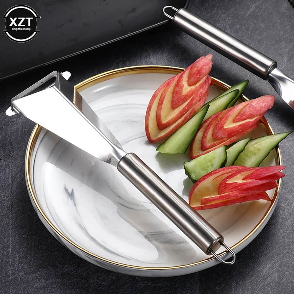 Stainless Steel Triangle Fruit Carving Knife Fruit Platter Artifact Triangle Vegetable Cutter Non-slip Diy Decor Kitchen Tools