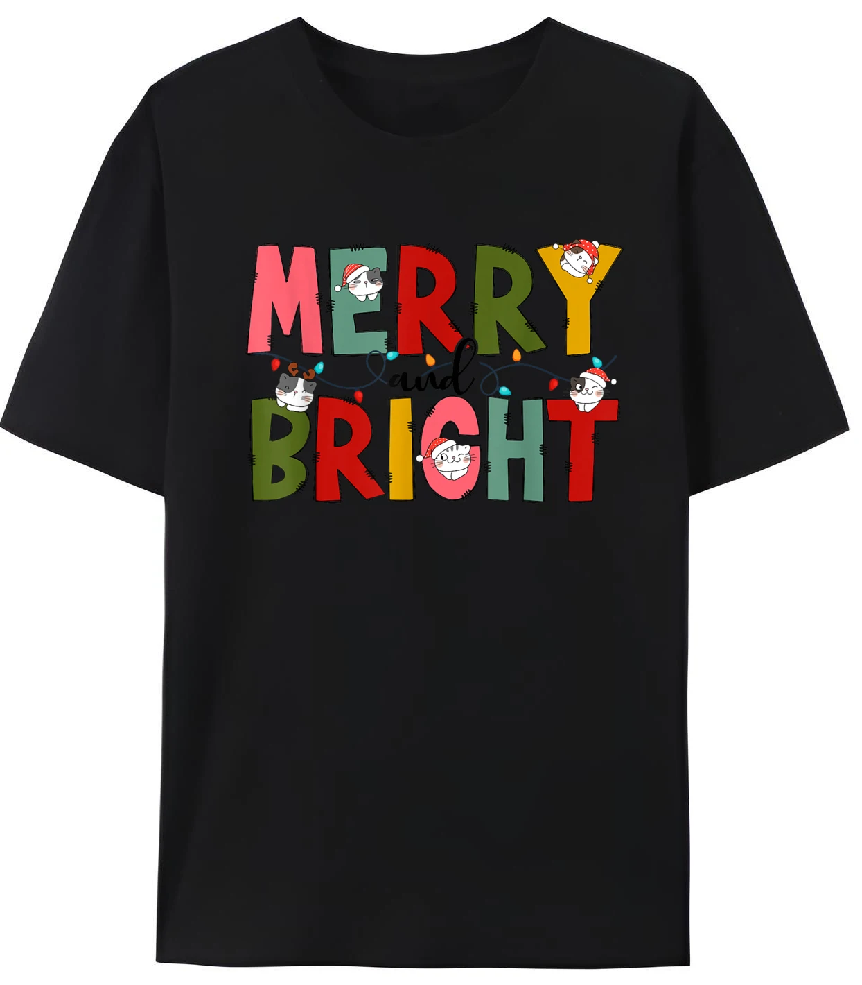 

Merry And Bright Christmas Girls Toddlers Cute Printed T-shirt Mens Luxury Clothing Graphic Clothes For Men