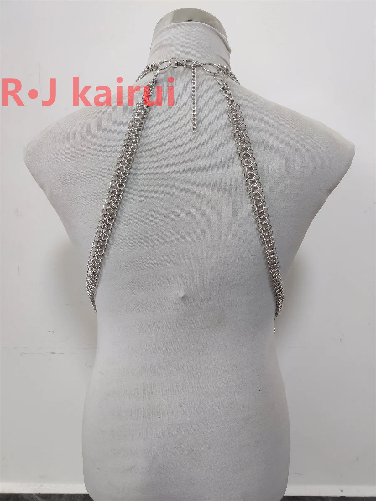 RJ Fashion Handmade Gold Men Chains Jewelry Unique Punk Necklace Shoulder Chains Cosplay Jewelry 2 Colors