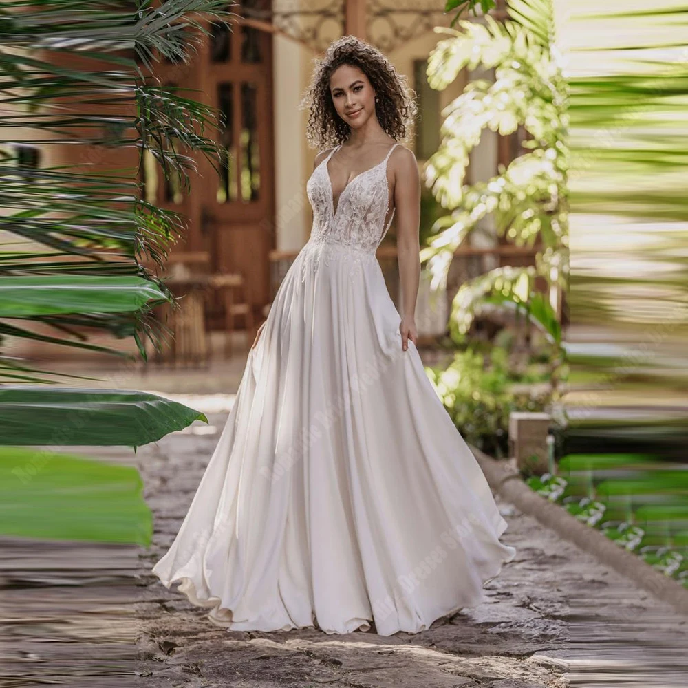 

Elegant Women Wedding Dresses Sweetheart Collar A-Line Bride Gowns Mopping Length Engagement Banquet Vestido De Novia Customized
