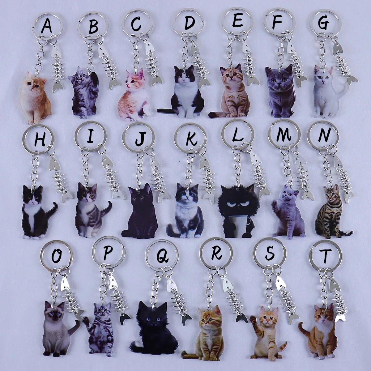 Chaveiro de gato kawaii estilo coreano, chaveiro de gatinho acrílico fofo, mini presente criativo para meninas e amantes de gatos
