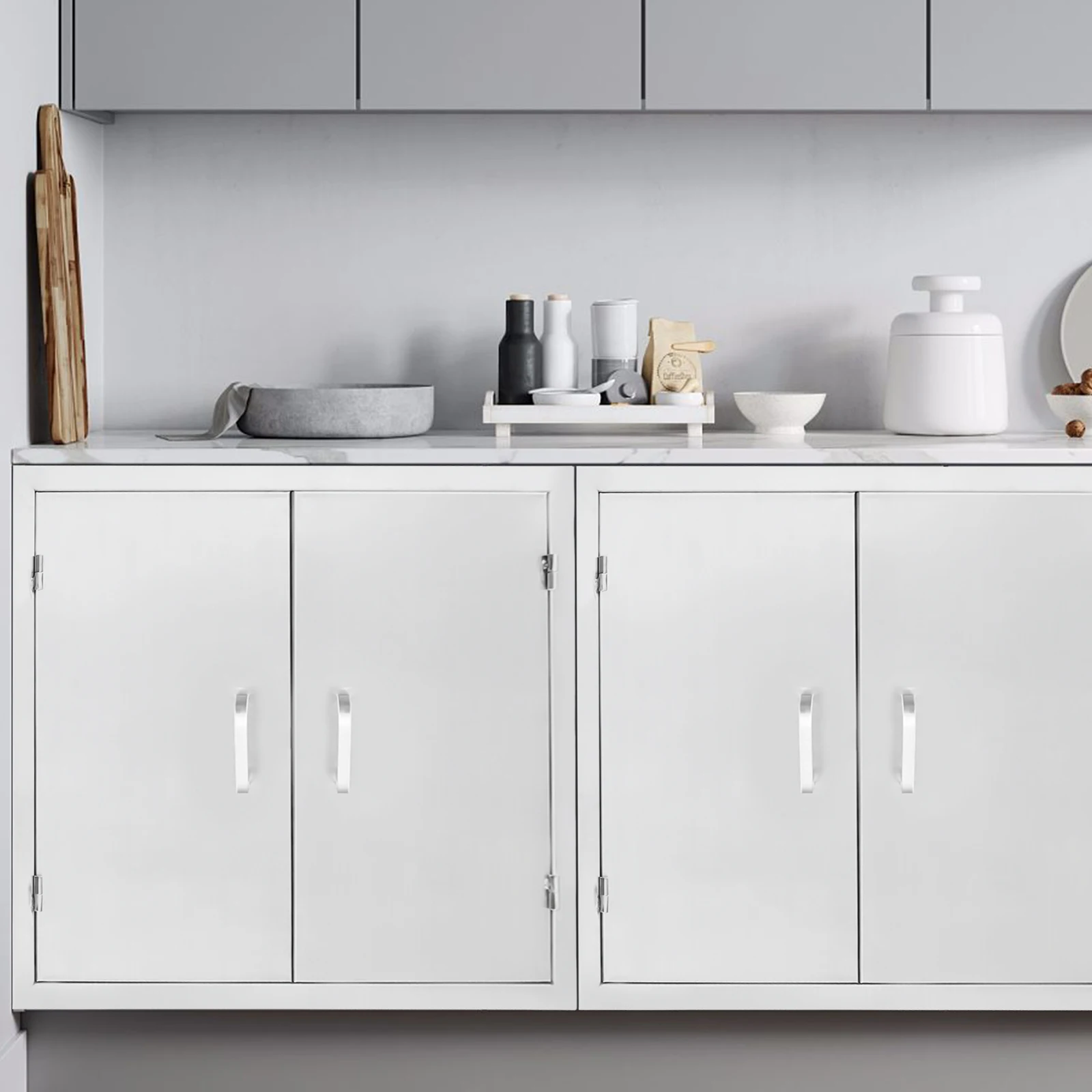 باب خزانة مطبخ من الفولاذ المقاوم للصدأ 304 مقاس 24 × 28 بوصة أبواب مزدوجة مقاومة للتآكل للمطبخ الخارجي وتحسين المنزل #3