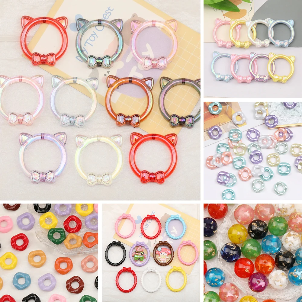 

Cordial Design Acrylic Bead/Hand Made/Paint Aurora Effect/Cat Loop Shape/Jewelry Findings & Components/DIY Beads Making