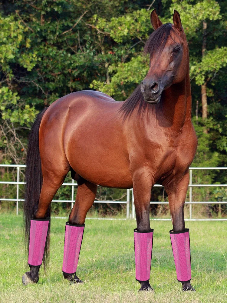 4 قطعة الغطاء الواقي لقدم الحصان تنفس شبكة الحصان الأحذية شبكة يطير الأحذية للحصان لمنع الذباب والدراجات البعوض #4