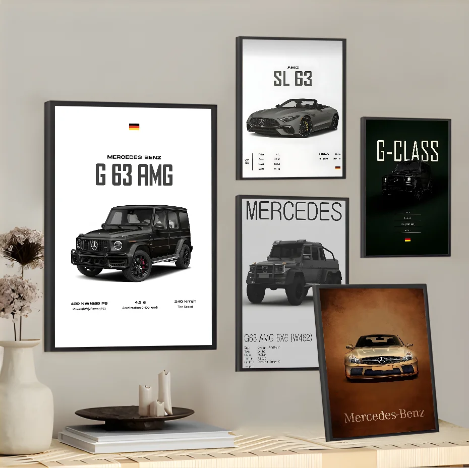 

Black And White Classic Cool M-Mercedes-B-BenzS Poster Home Living Room Wall Room Bed Bedroom Home Decoration