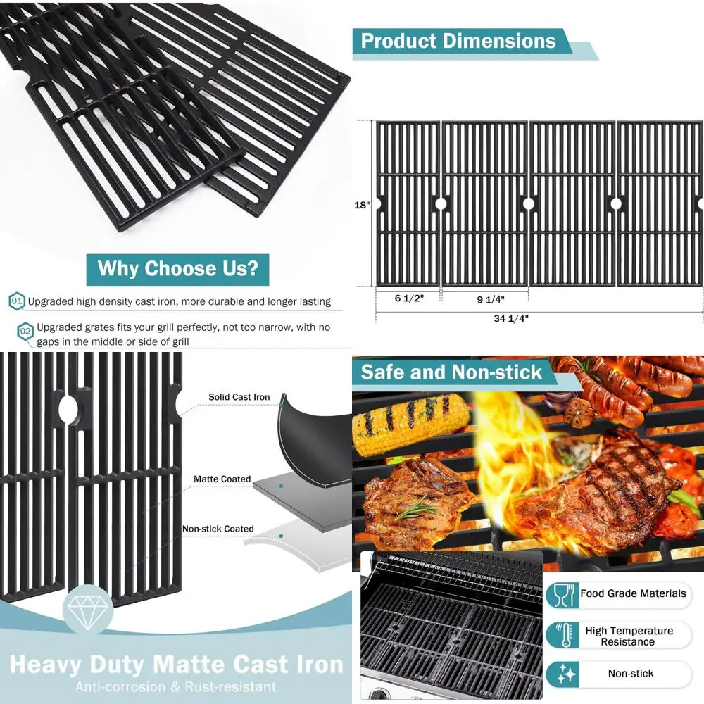 

18 Inch Cooking Grate Grids - Replacement Parts for 6 Burner Gas Grills