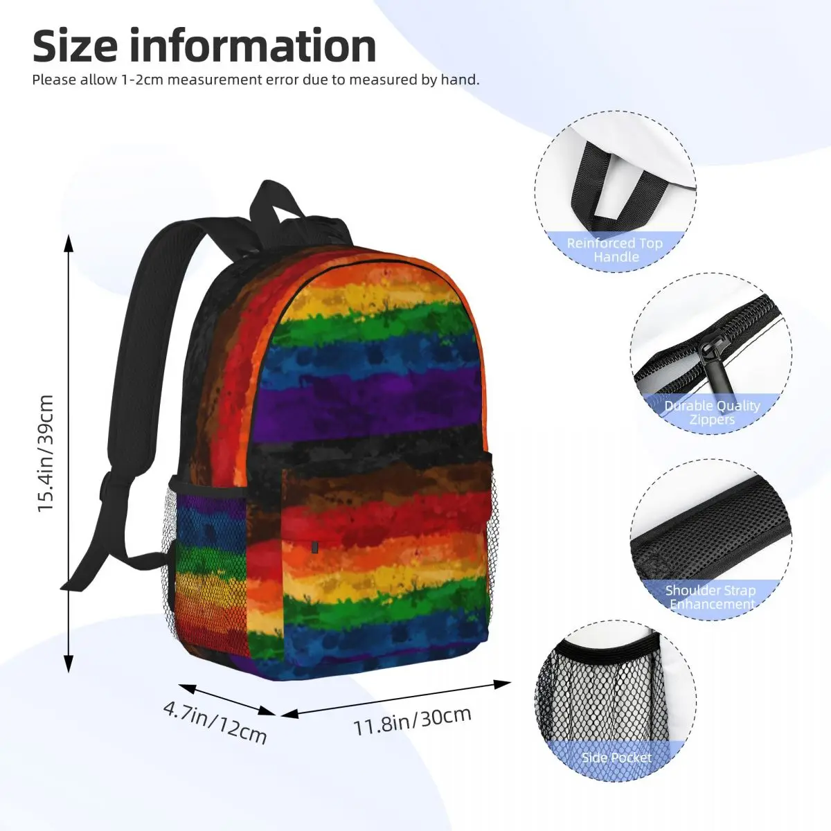 Sac à dos léger imprimé éclaboussures de peinture abstraite pour enfants, cartable décontracté pour jeunes, cartable de dessin animé Anime, 15 po