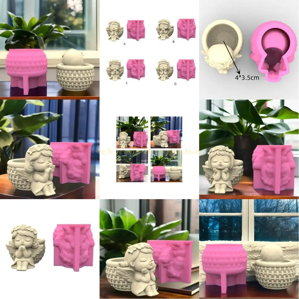 d46e diy زهرة وعاء القلم حامل الراتنج قوالب الحرف الزهر