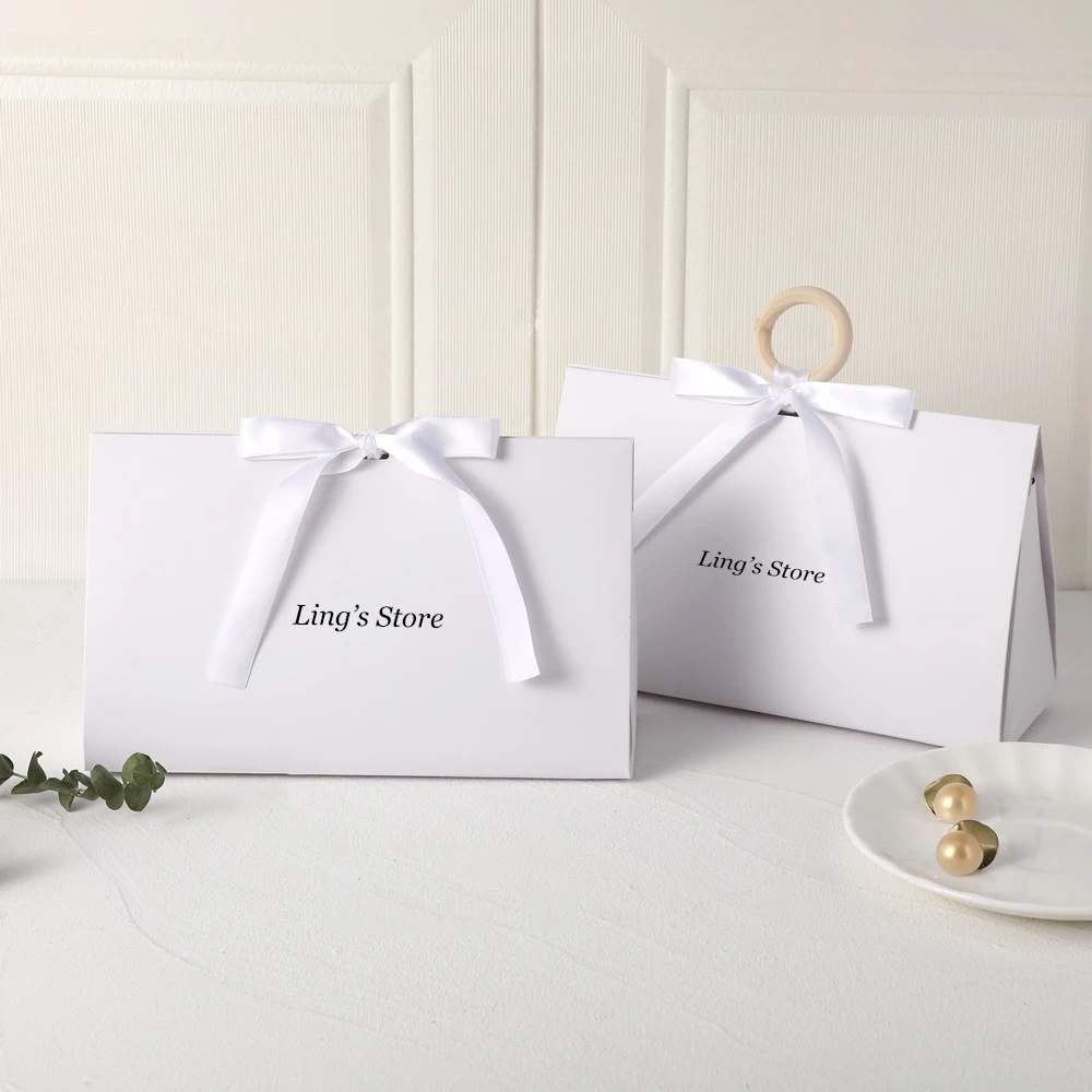 

50 шт. подарочных коробочек для украшений с индивидуальным логотипом, 13x22x7.5 см, складные, для свадебных подарков, конфет, мини-подарков, колец, серег, кулонов, ожерелий