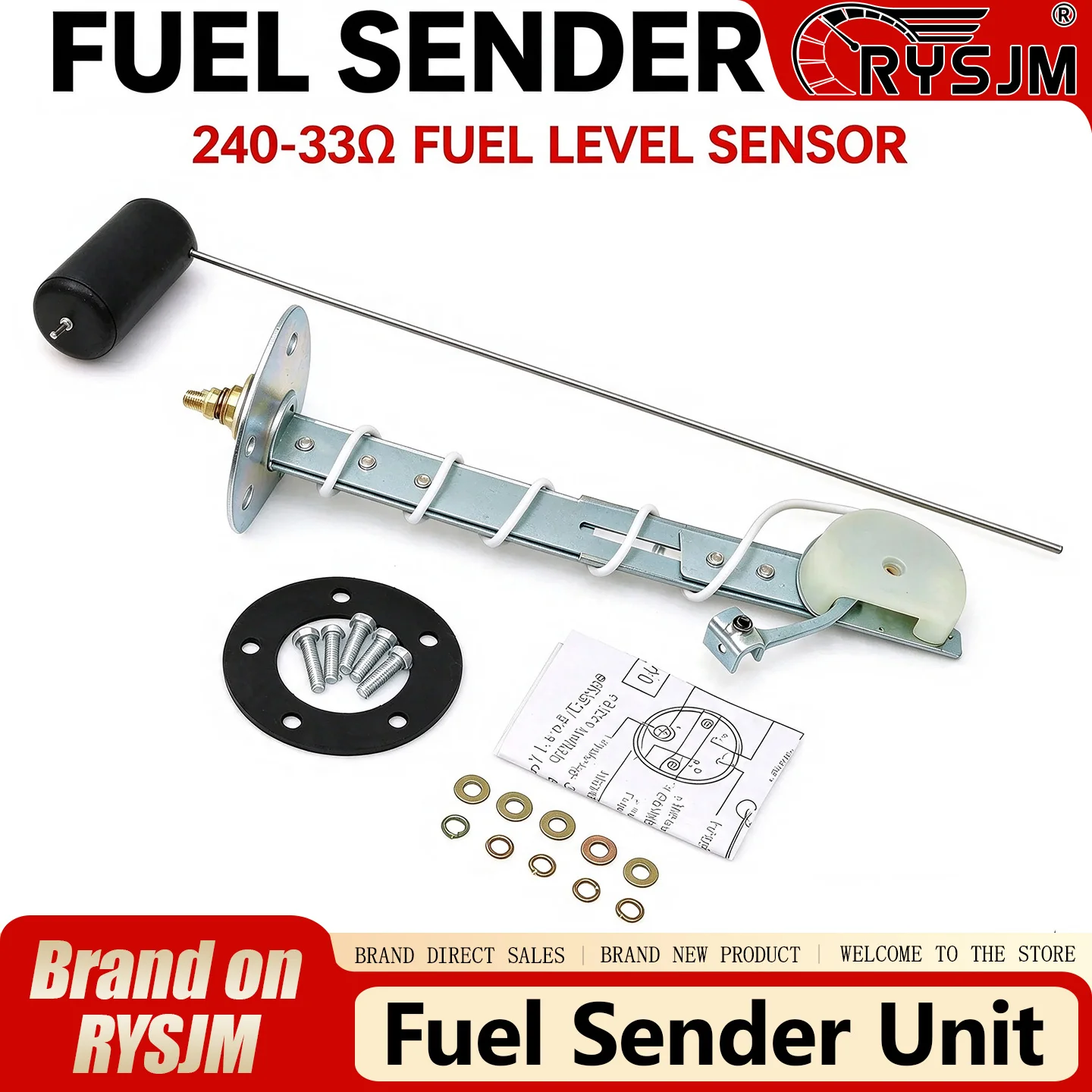 240-33Ohm Fuel Sender Unit Fuel Level Sensor Float Type For Car Boat RV Yacht Marine Oil Tank Transmitter Modified Fuel Gauge