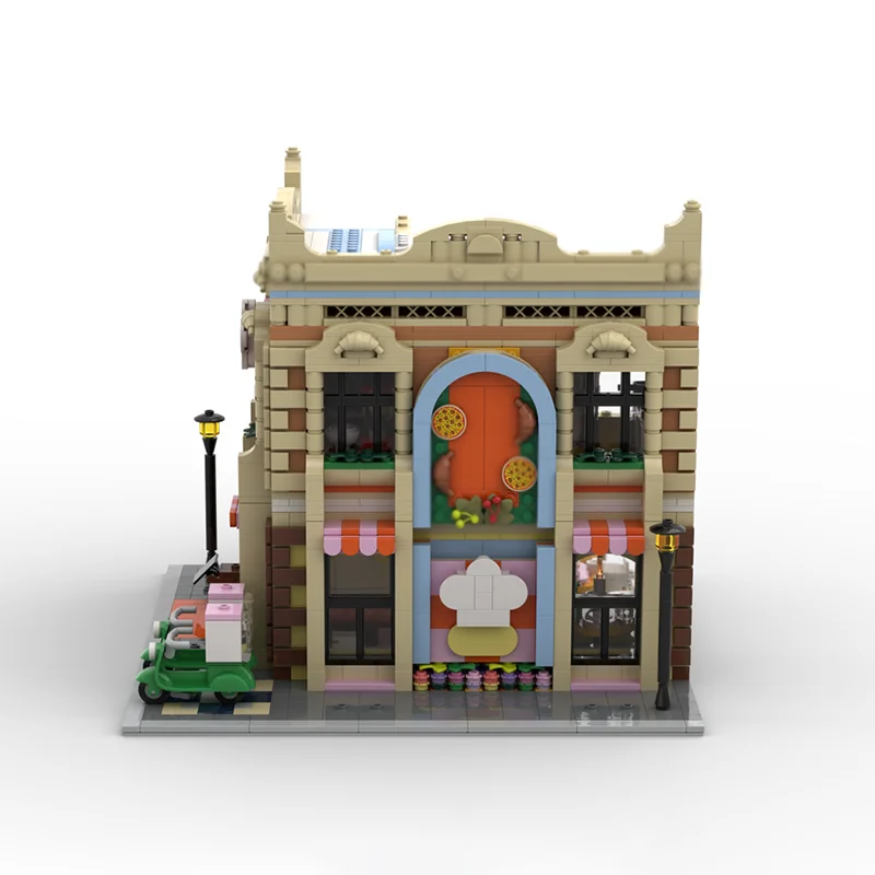 Moc Bausteine Modulare Restaurant und Kochen Schule Ecke Modulare Technologie Blöcke Weihnachten DIY Spielzeug Bau Geschenke