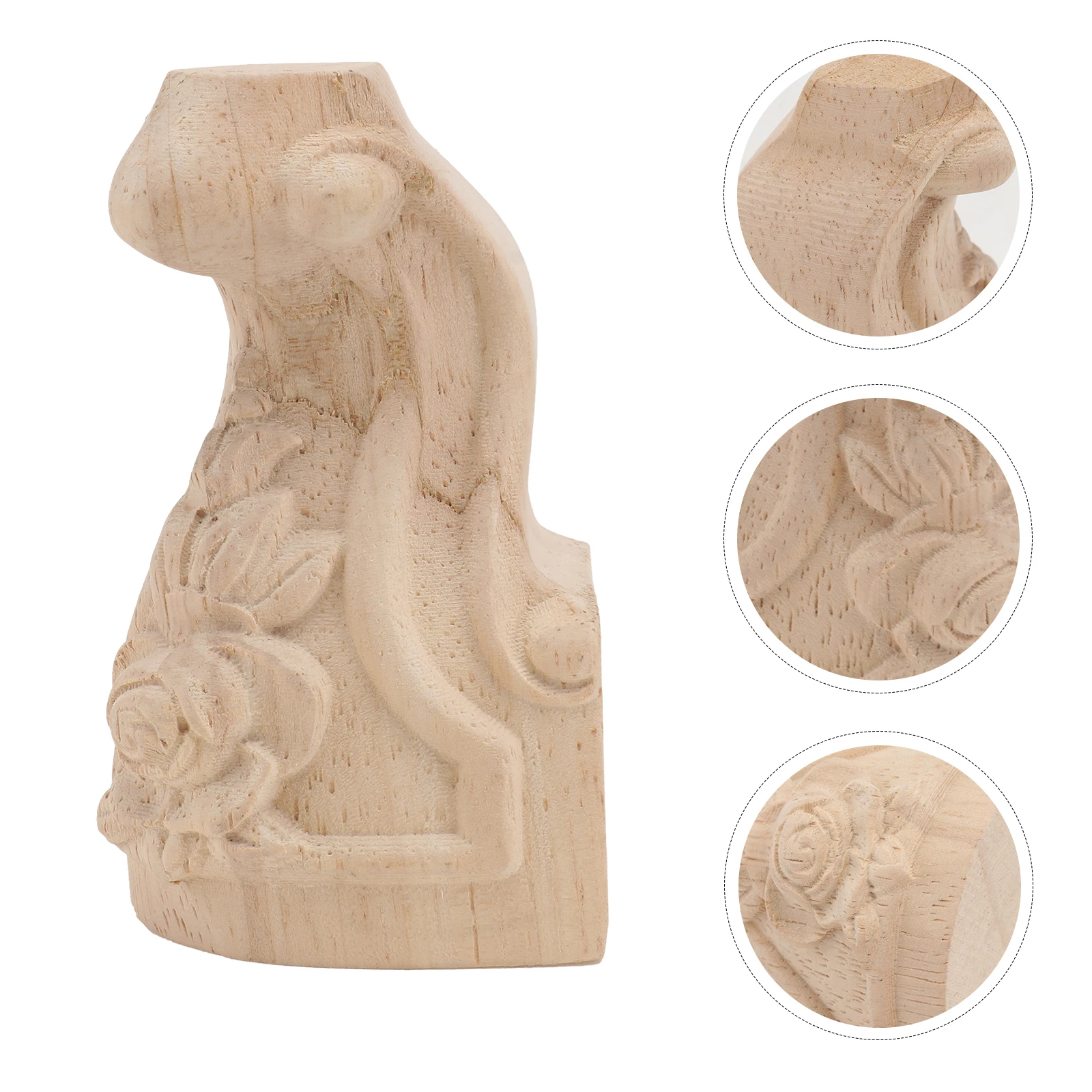 

4 Pcs Carved Rubber Wood Cabinet Feet Decorative Sofa Table Legs Furniture Accessories Durable High Load Anti Skid Easy Install