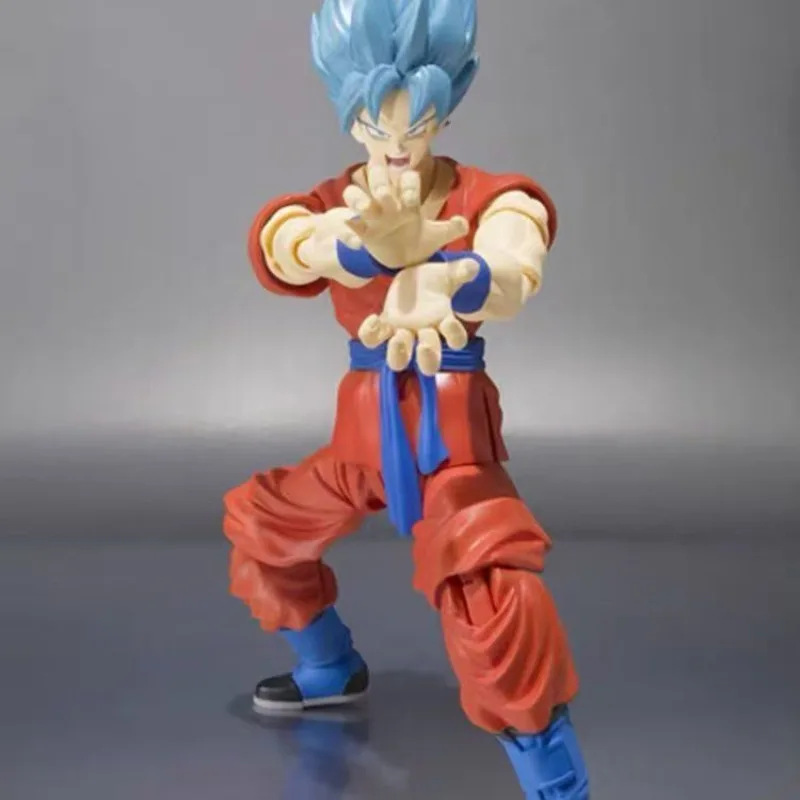 16cm Dragon Ball Blue Hair Son Goku Action Figure Movable Collectible Doll Super Saiyan SHF Model Toys Collection Doll Gift - view 5