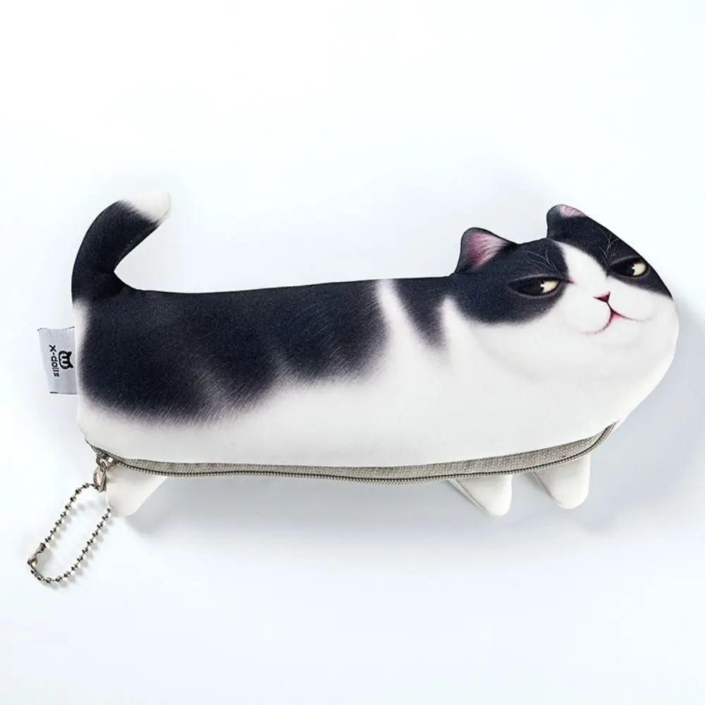 New Funny 3D Simulation Cat Pen Bag Large Capacity Stationery Bag Student Pencil Case Pen Storage Bag Learning Office Supplies