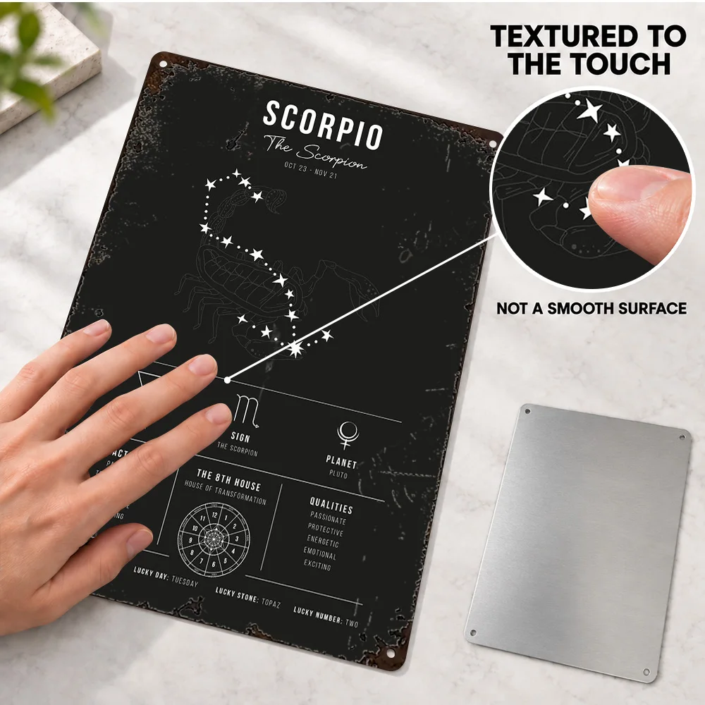 Scorpio Constellation Aluminum Poster Personalized Metal Sign Star Pattern Diagram Wall Art For Home Office Astronomy Lover Gift