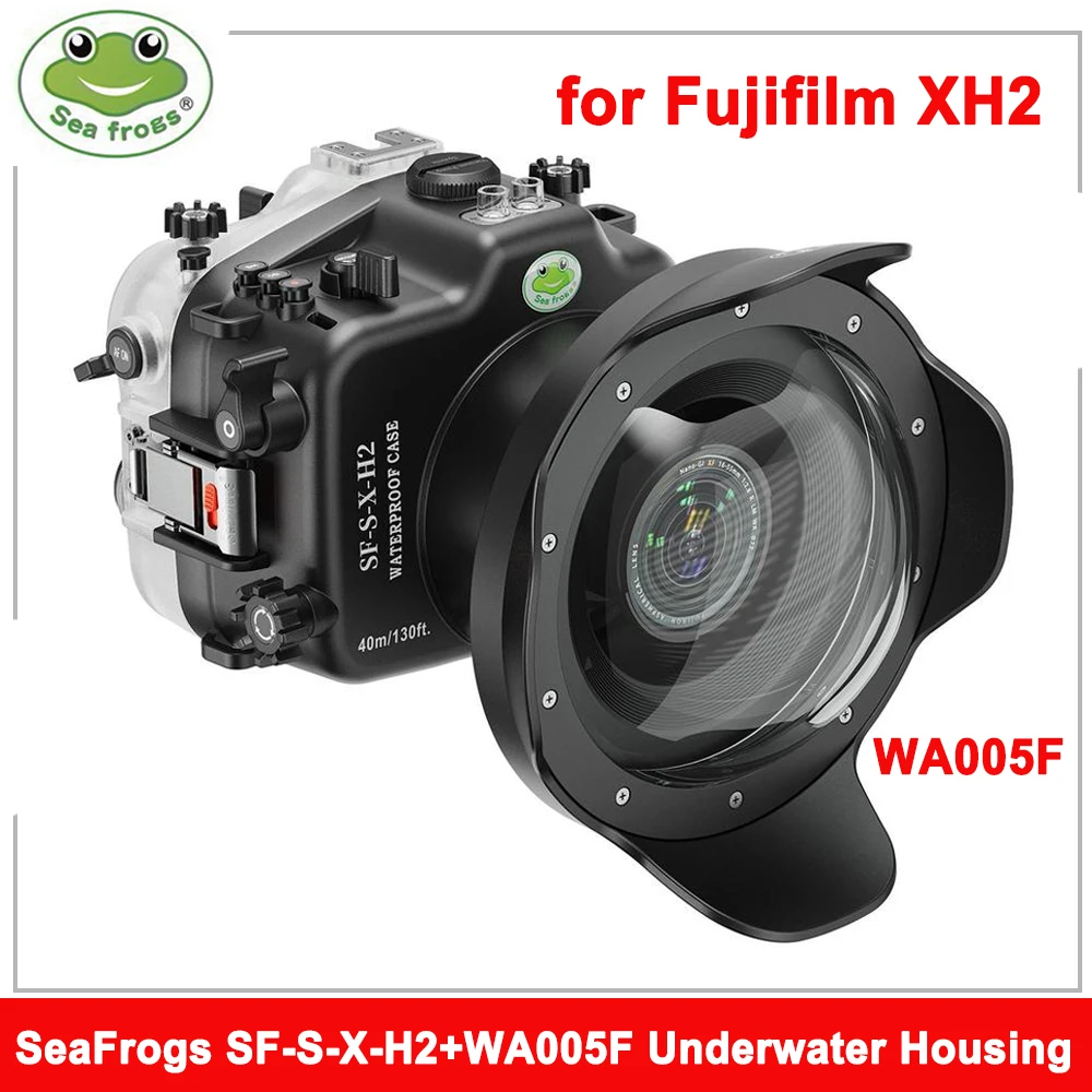 SeaFrogs SF-S-X-H2 Underwater Housing with WA005F Dome Port Kit 40M/130FT Professional Diving Waterproof Case for Fujifilm XH2