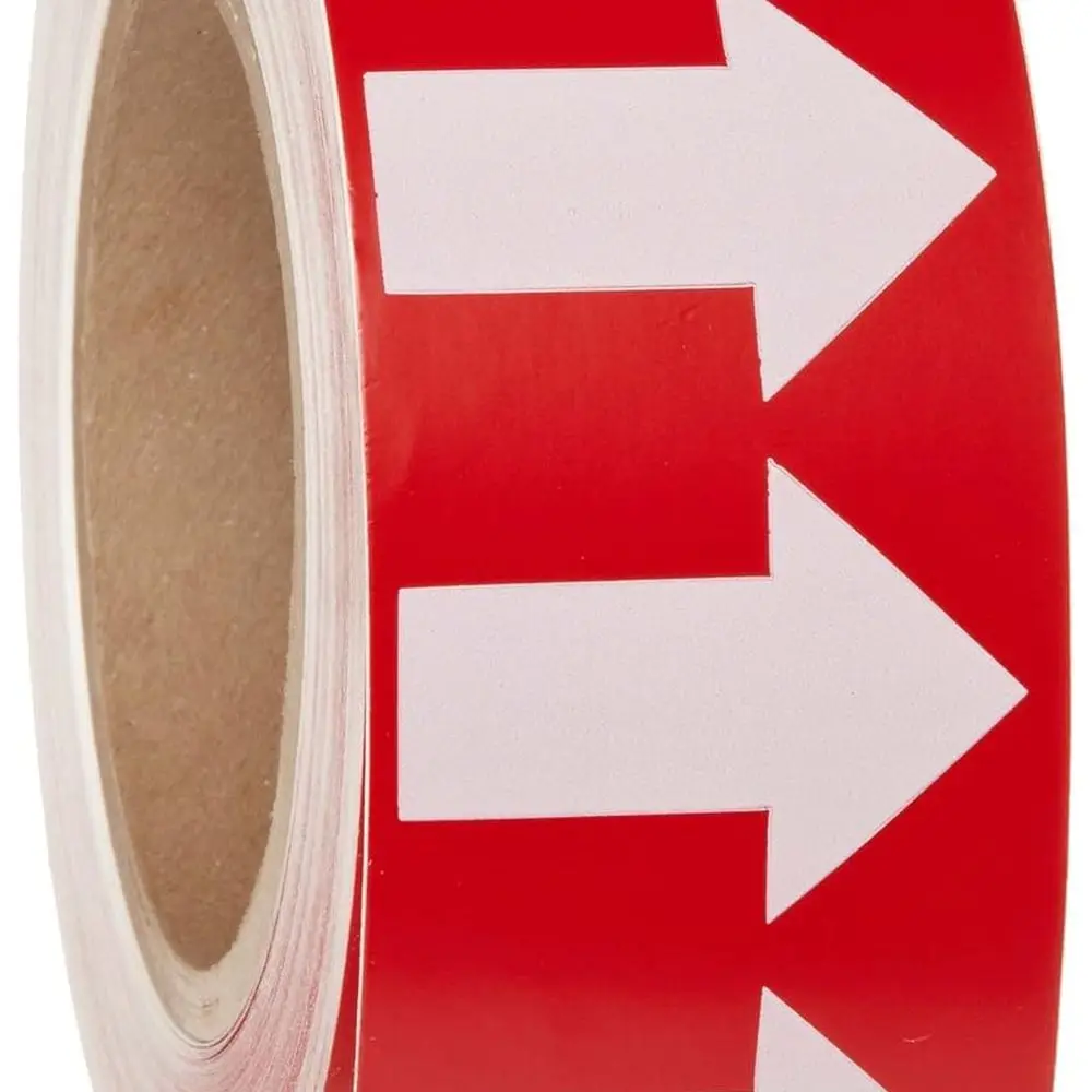 

91422 2-Inch White Arrow Vinyl Tape on Red, High-Performance B-946
