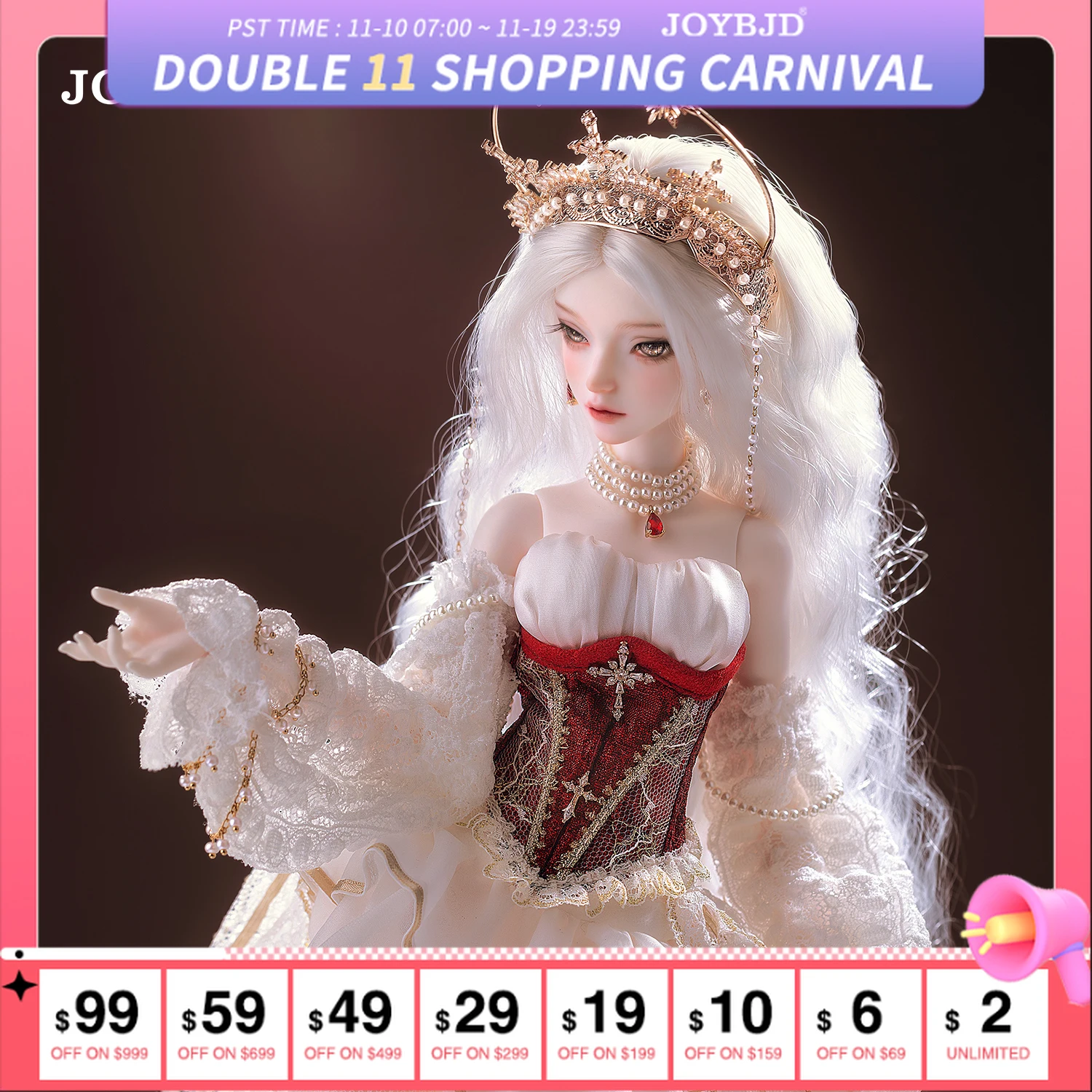 

JOYBJD Bjd Doll 1/4 Kael FullSet Medieval Vintage European-style Goddess Angel Muxi Body Resin Figure