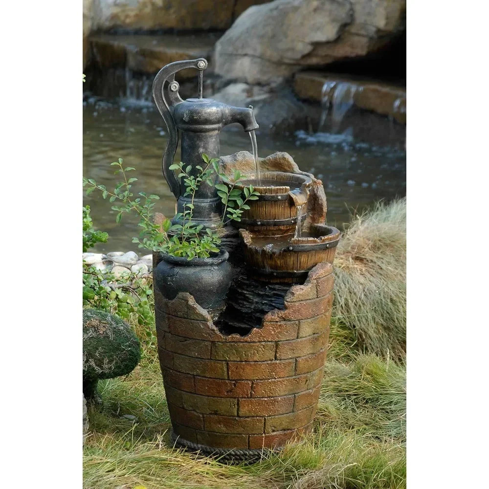 

Outdoor Water Fountain, 3 Tier Cascading Water Pump Outdoors Fountains, Outdoor Fountain, фонтан