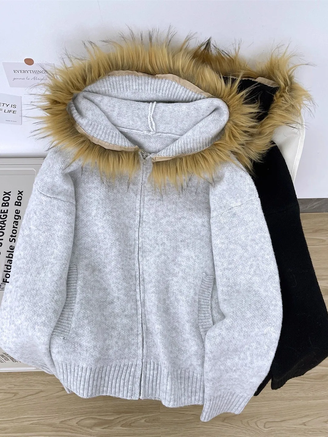 

Мужской кардиган на молнии, свитер с капюшоном, вязаный irt, американский Sle, модная зимняя верхняя одежда, повседневное длинное пальто све