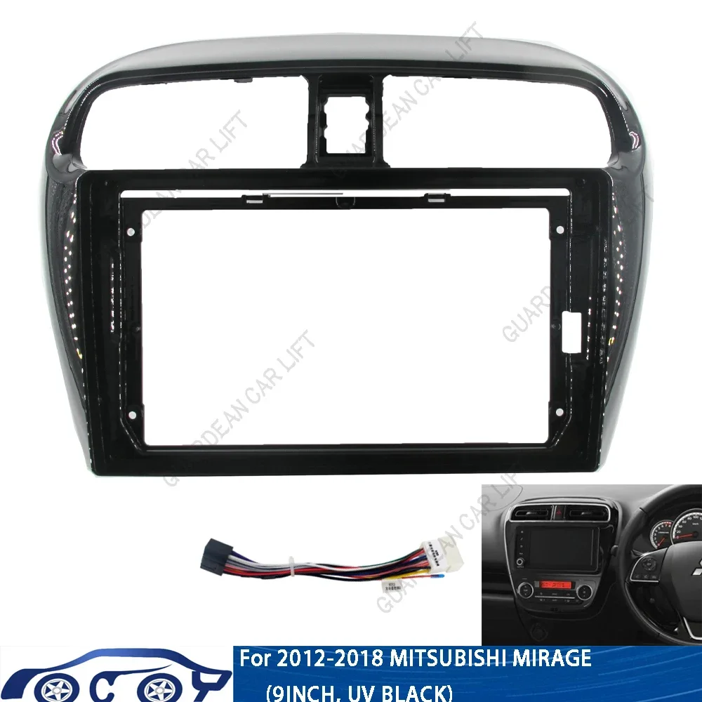 For MITSUBISHI Attrage Mirage Spacestar 2012-2018(9INCH)Car Radio Fascias Android Stereo Player 2 Din Head Unit Panel DVD Frame