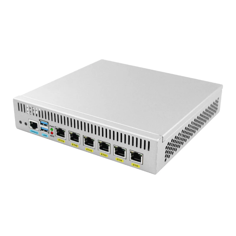 Firewall Intel N5105 J4125 4415U Mikrotik alat keamanan jaringan dengan 6 Intel I225 I226 NICs Router lembut pfSense OPNsense