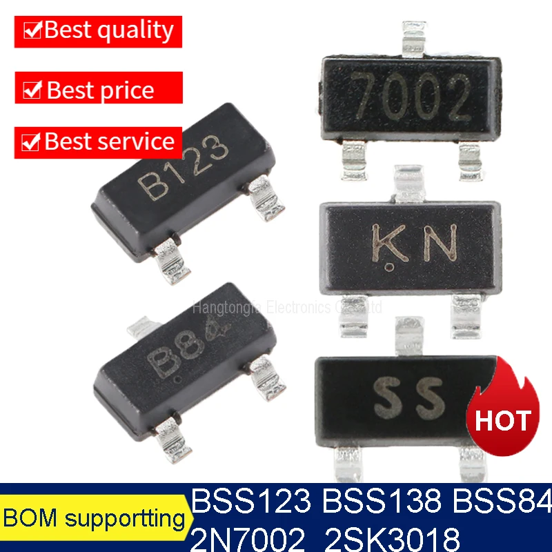 3000pcs 2N7002 2SK3018 BSS123 BSS138 BSS84 BAV99 BC817-40 SOT23 Marking7002 KN B84 B123 SS  SMD Transistor New A Reel