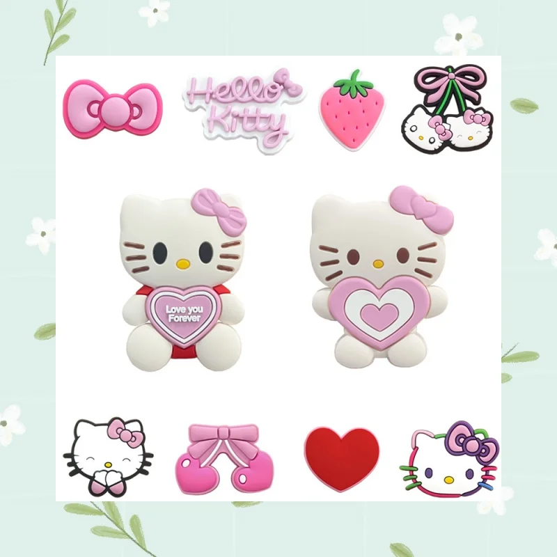 

Cute KT Cat Garden Shoes with Decorative Buckle Large Cartoon Crocodile Charm Flower Shoe Buckle Accessories Sandals