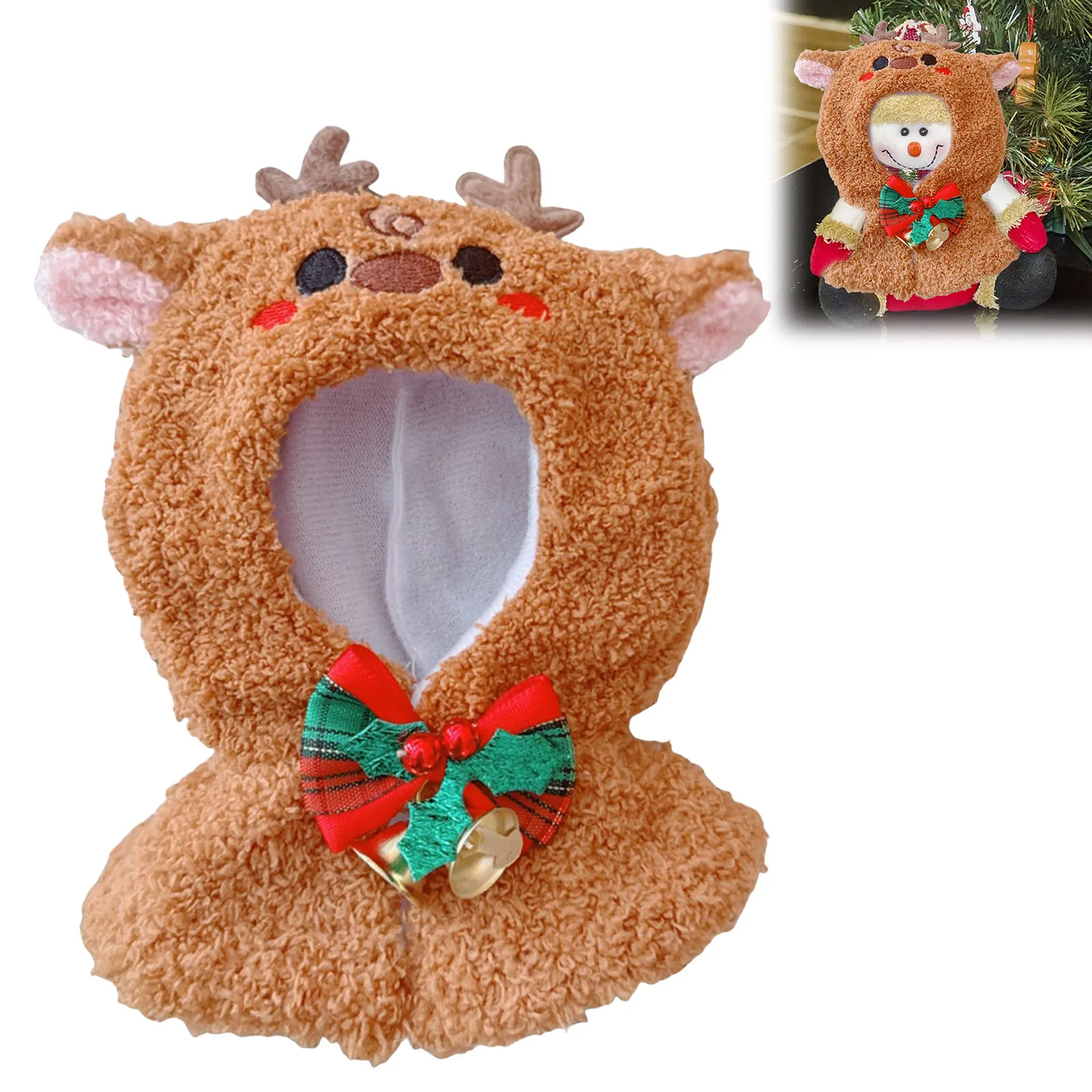 

Christmas Reindeer Doll Hooded Outfit Clothing Sets Of 15 Cm Dolls High Holiday Clothing Accessories Rag Dolls for Toddlers