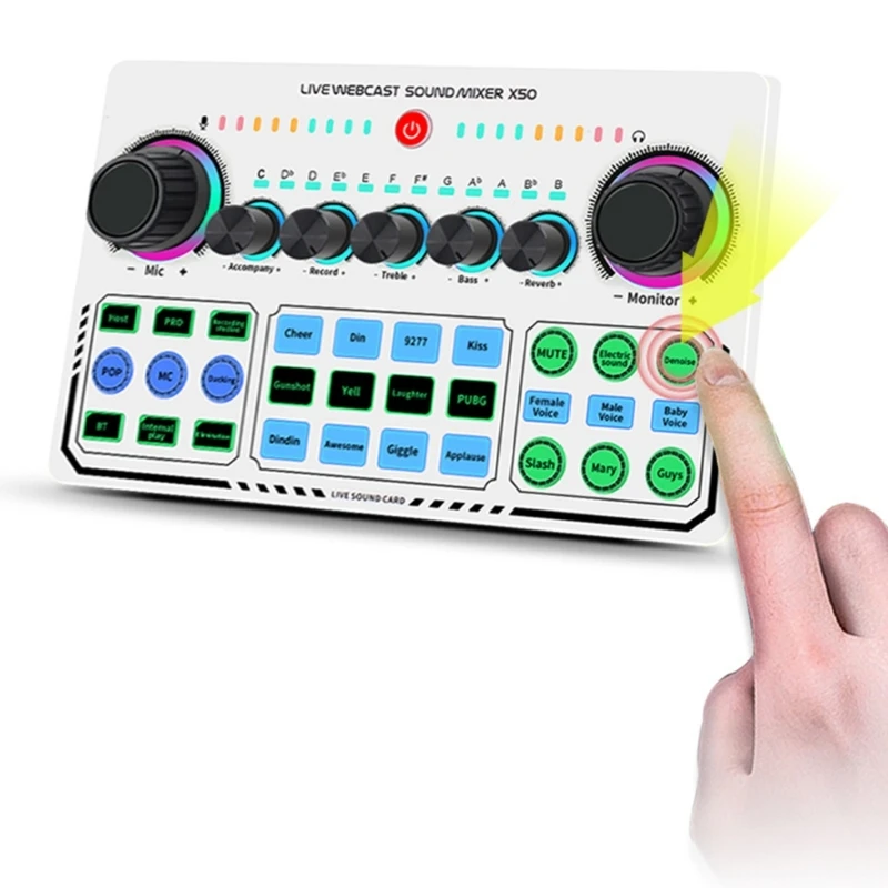 المهنية لايف كارت الصوت الحد من الضوضاء مجلس الصوت جهاز دمج صوتي مجلس الإضاءة تأثير لايف كارت الصوت مغير الصوت