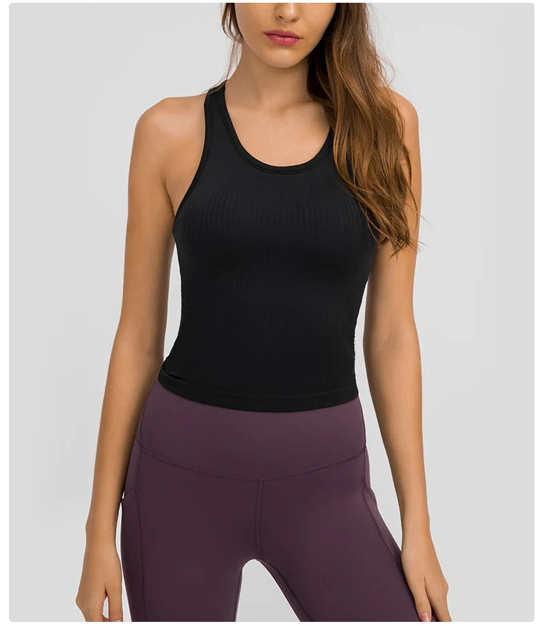 Chaleco deportivo para mujer, Top corto para gimnasio, ropa de calle para Fitness, correr, sujetador de entrenamiento, camiseta sin mangas para mujer