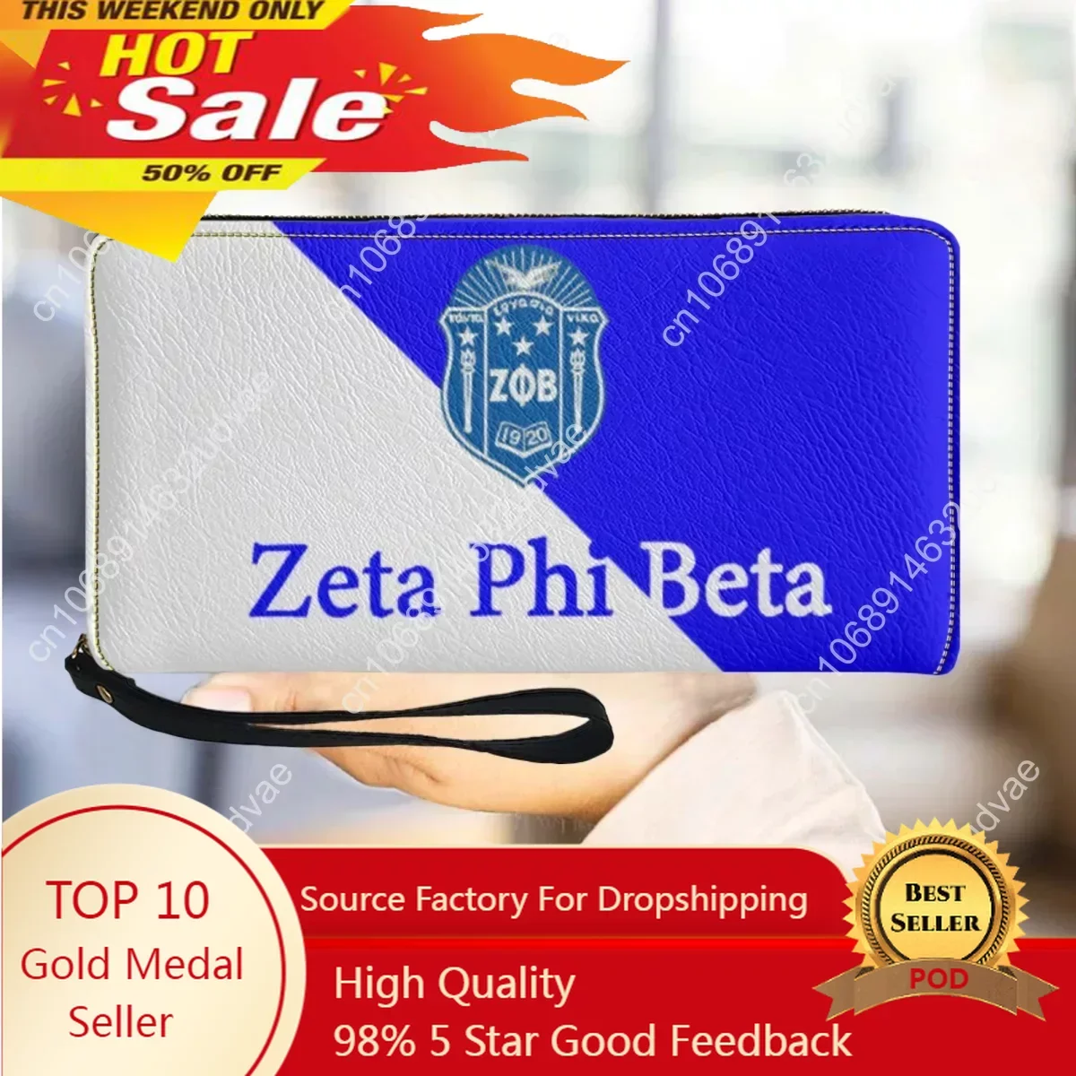 

Vintage Zeta Phi Beta Designer Coin Purse Phone Bags PU Leather Wristband Fashion Small Wallet Mini Girls Multi-Card Storage Bag