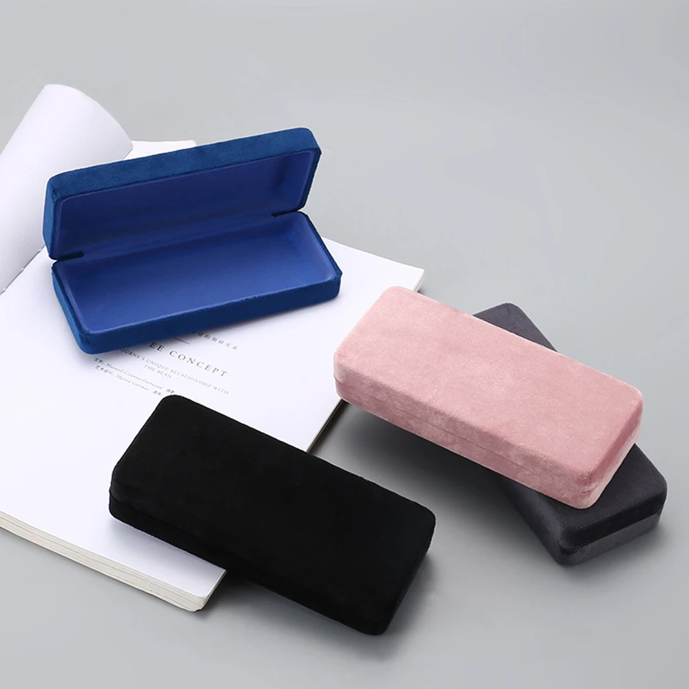 New Velvet Leather Glasses Case Optical Myopia Presbyopia Sunglasses Storage Box Fashion Men Women Eyeglasses Eyewear Holders