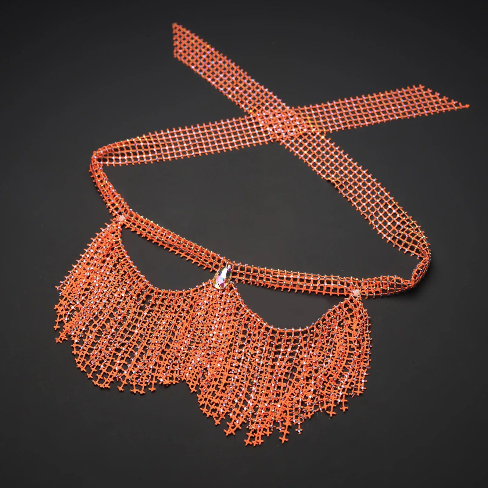 Exotische Cos Westerse stijl buikdanssluier Fijne Flash Hot Diamond Yashmak Prestaties Oude Hanfu gezichtsbedekking voor vrouwen