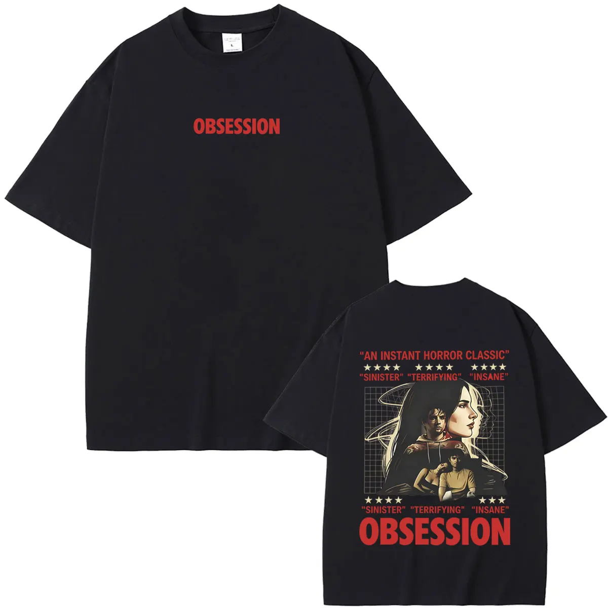 

Horror Movie Obsession Double Sided Print T-shirt Men Women Casual Oversized T Shirts Summer Unisex Fashion Soft Cotton Tshirt