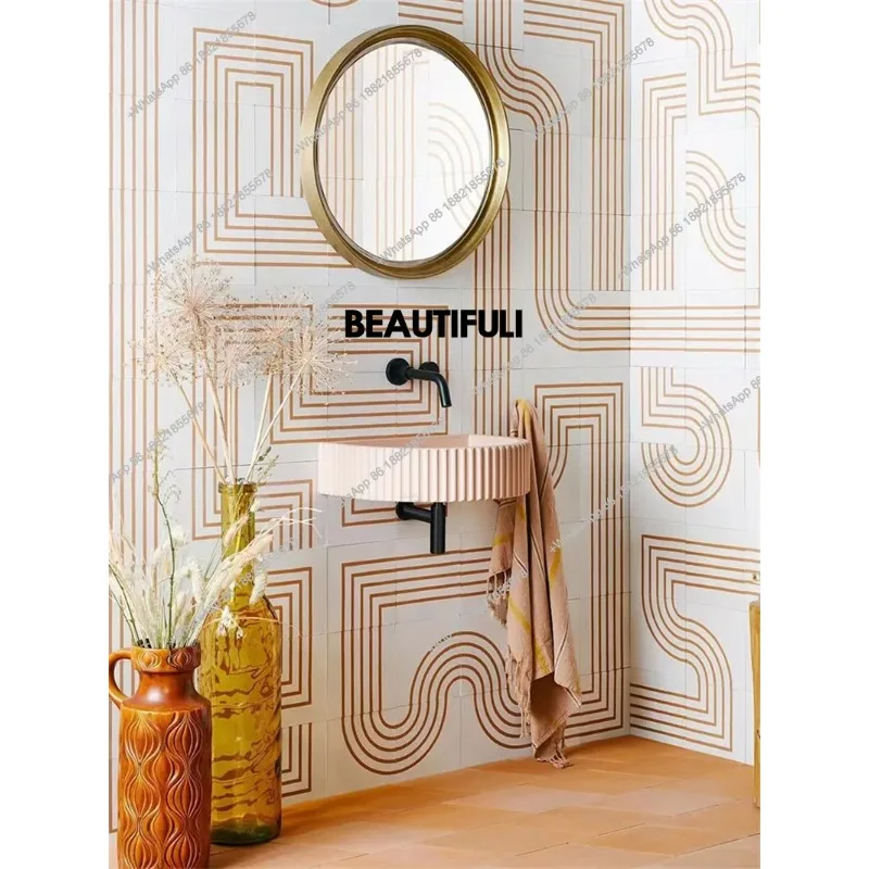 

R Маленький настенный умывальник, милый розовый мини-счетчик, простой умывальник