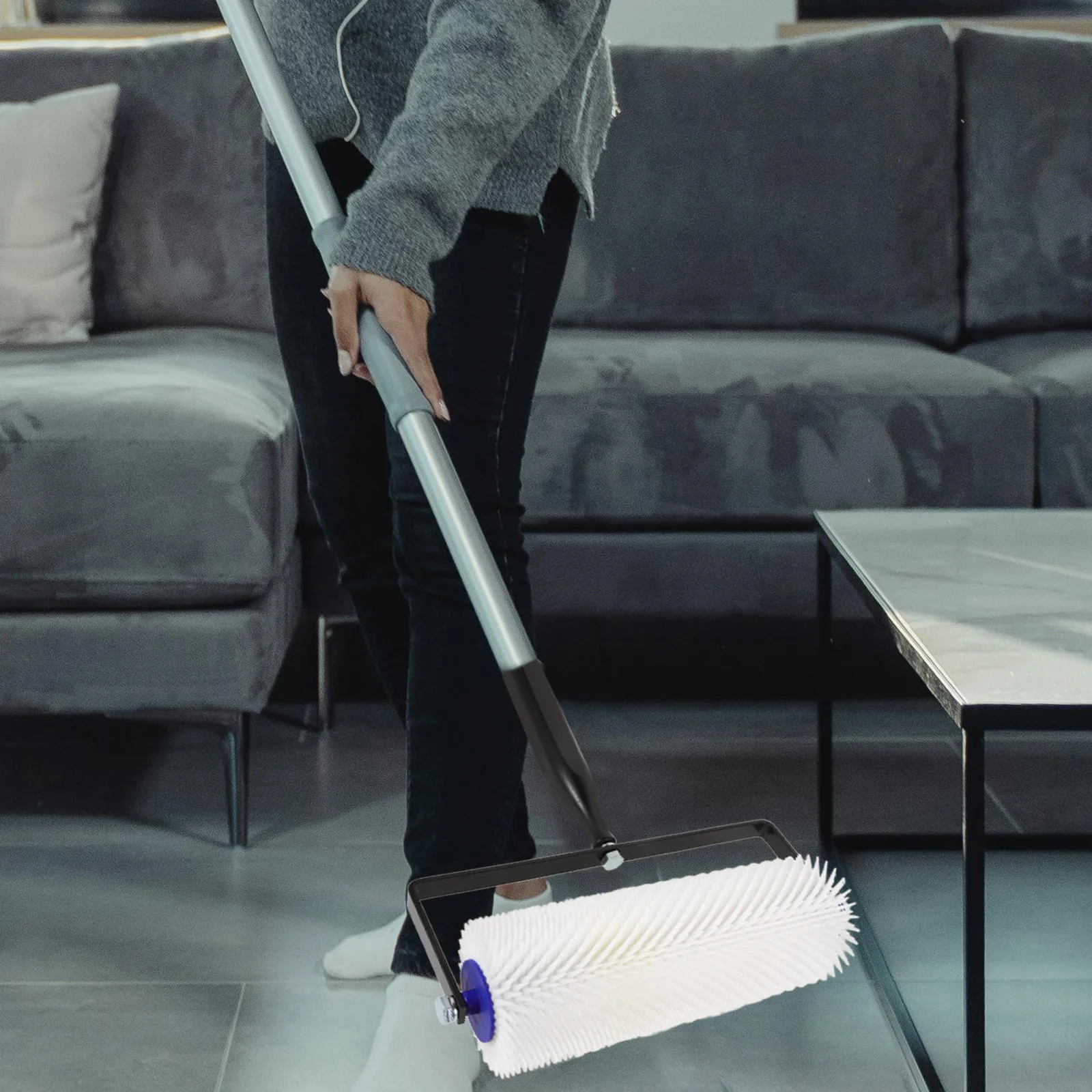 Screed Spiked Roller Bubble Remove Tool Self Leveling Defoaming Roller Cement Floor Nail Brush Defoaming Device for Smooth