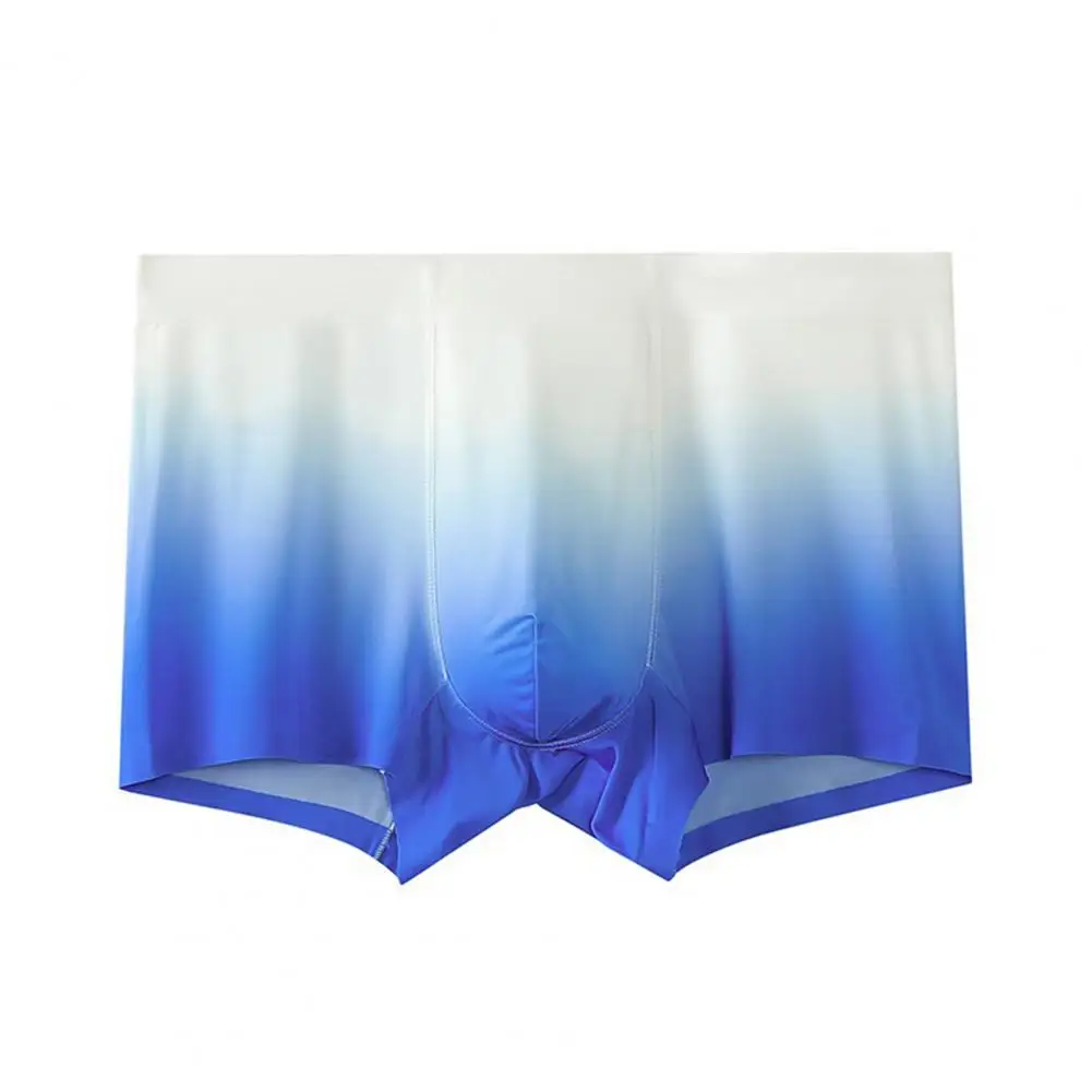 

Sleek Men Underwear Breathable Ice Silk Men's Boxer Shorts with U Convex Design Gradient Color Seamless Underwear for Daily Wear