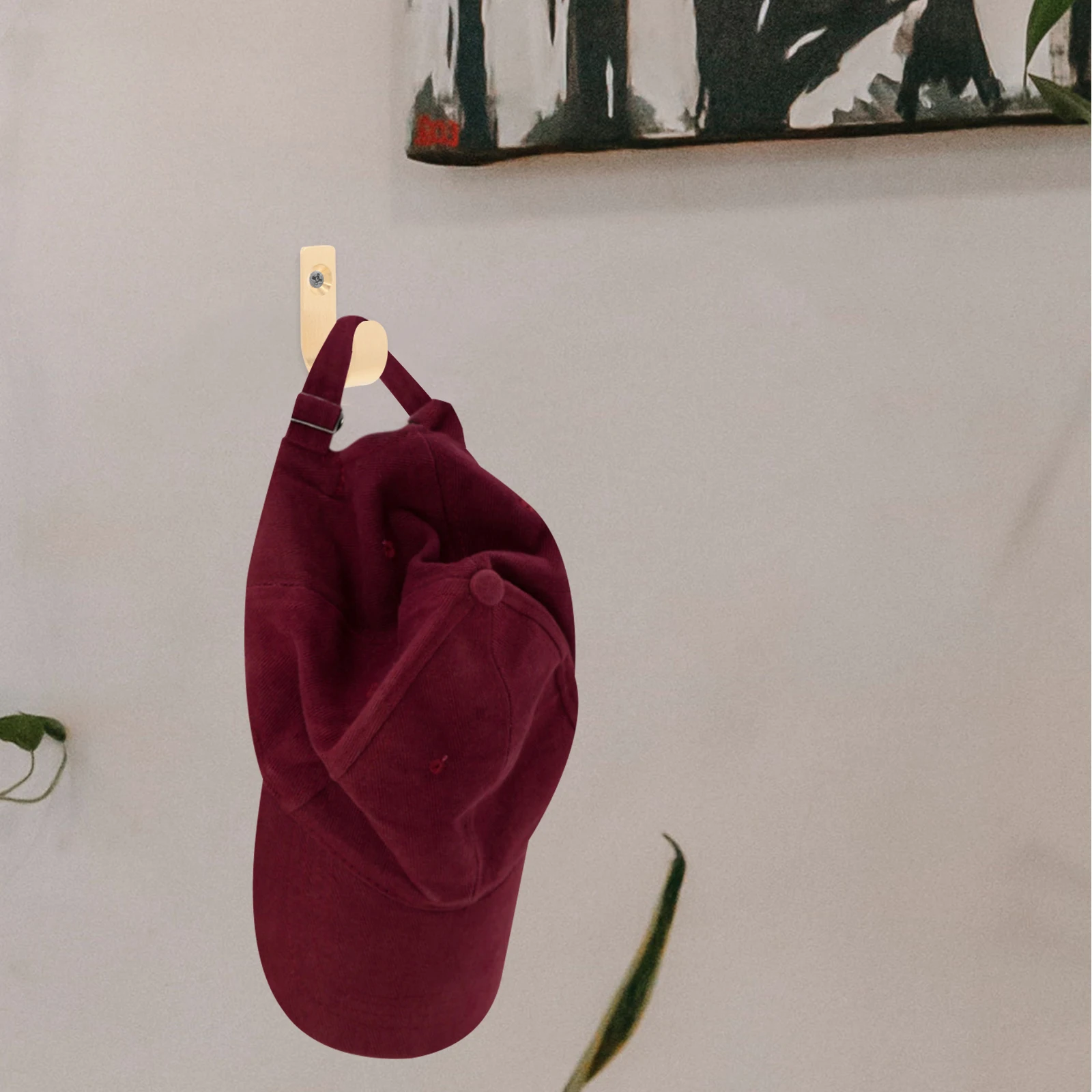 

4Pcs Brass Hooks Style Clothes Hangers Easy Installation Screws Living Room Bedroom Wardrobe Organizers