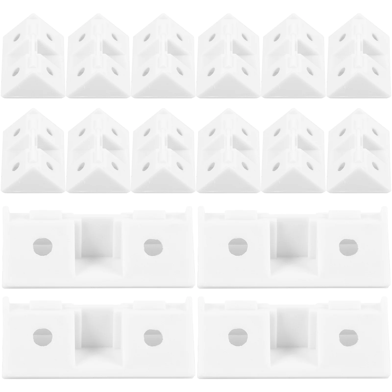 20 Pcs Partition Corner Code Angle Bracket Braces White Cabinet Brackets Furniture Connectors Right Shelf Support Small