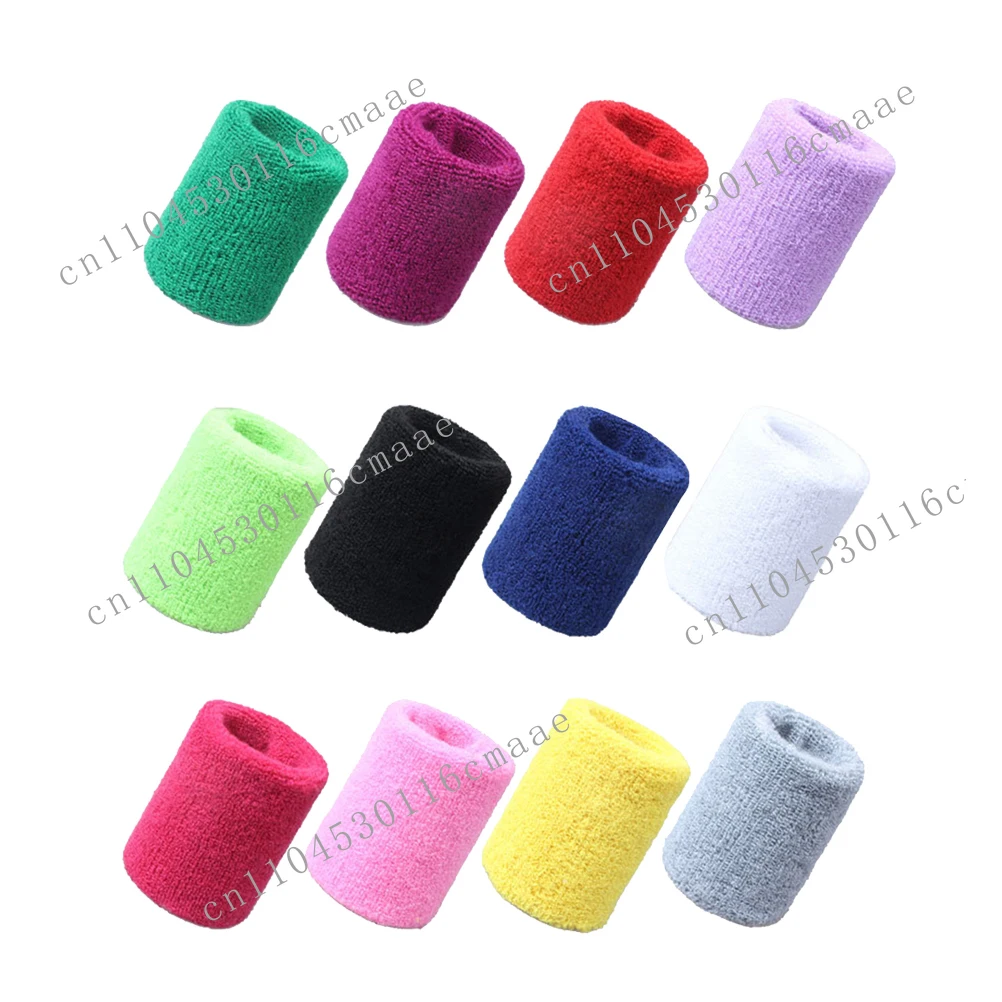 12 Brand New Sweat Absorbing Cotton Sports Wristbands for Comfort