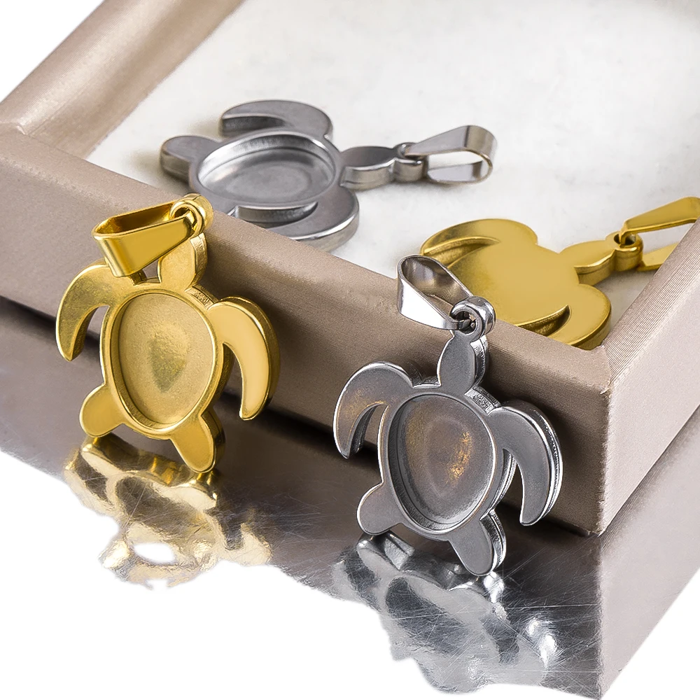 1pc 5pcs Stainless Steel Gold - Bezels Set Pendant review and price