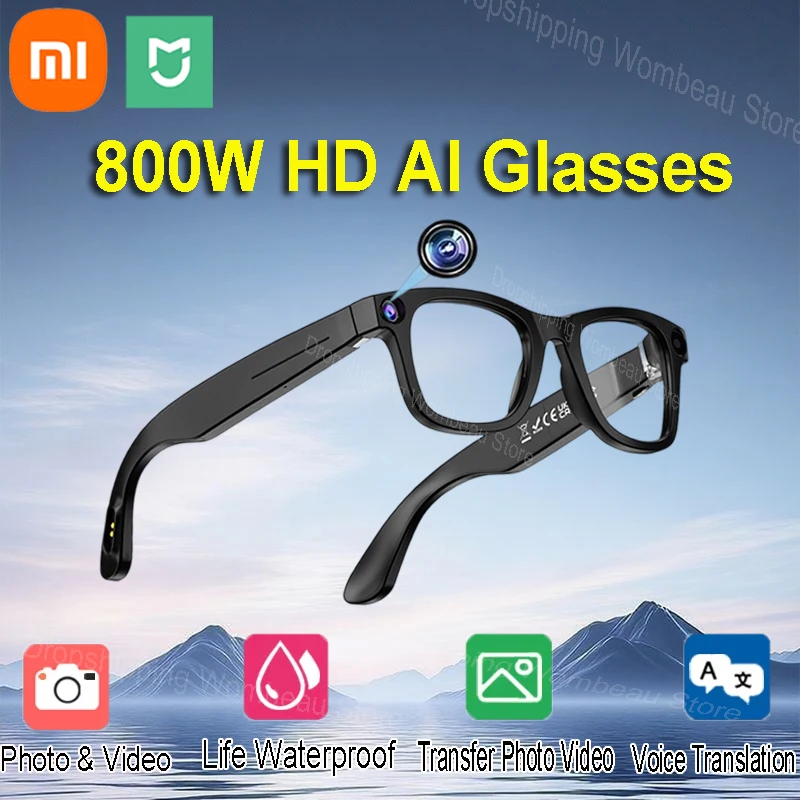 

Xiaomi MIJIA 800w Pixel Smart Glasses With Ai Camera For High-definition Photography Video Recording Voice Calls And Translation