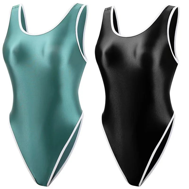 

Сексуальные женские блестящие стринги, купальник, боди, купальник больших размеров, блестящая маслянистая высокая вилка