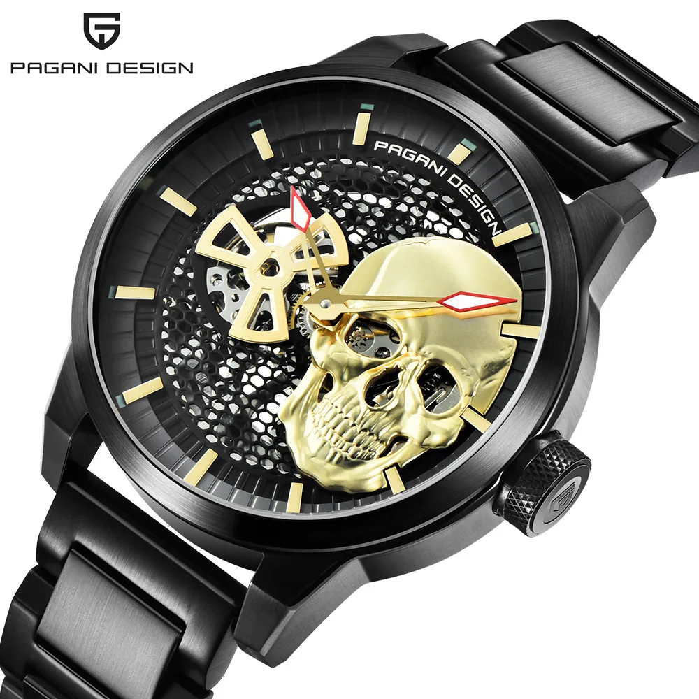 

PAGANI DESIGN Fashion Luxury Automatic Mechanical WristWatch 100M Skeleton Relogio Masculino Top Brand New Stainless Steel Clock