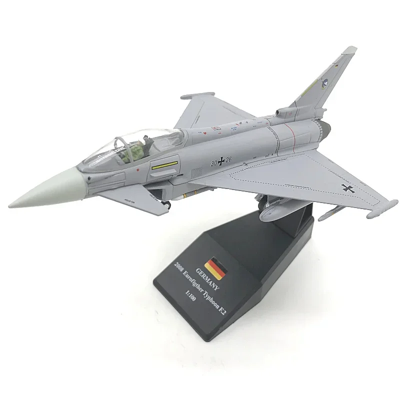 Diecast Metal 1:100 EF2000 EF-2000 Typhoon Fighter Model Toy  Air Force Static Simulation Product  Aircraft Airplane Models